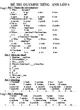 25 Đề thi olympic Tiếng Anh Lớp 4
